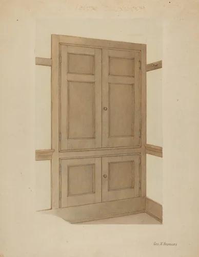 Shaker Room Cupboard by George V Vezolles, index of american design, 1938