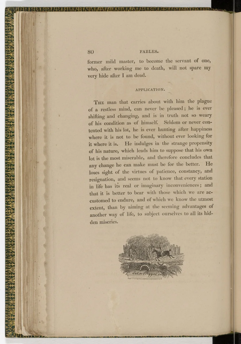 Tailpiece (page 80) from The Fables of Aesop by Thomas Bewick, illustrated book, 1818