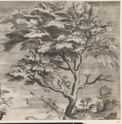 De heilige Filippus Benizi van de Servieten straft de godslasteraars by Cherubino Alberti, print, 1582