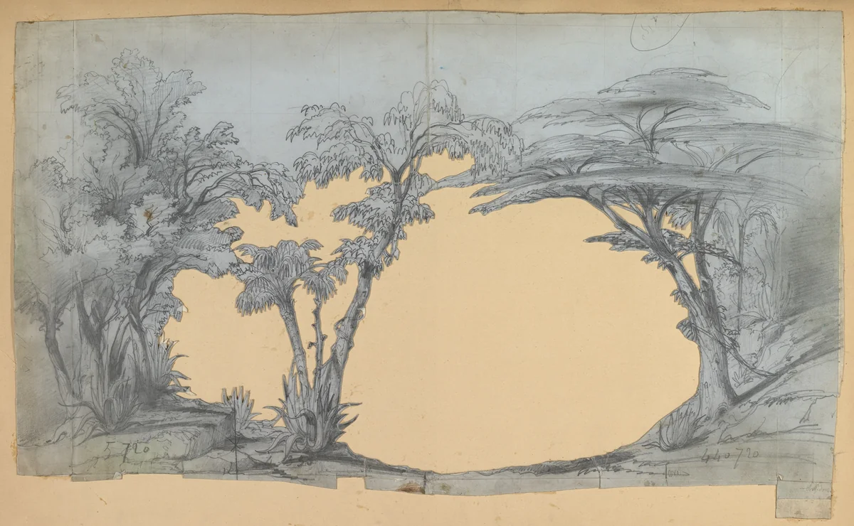 Design for a Stage Set by Eugène Cicéri, drawing, 1830-1890