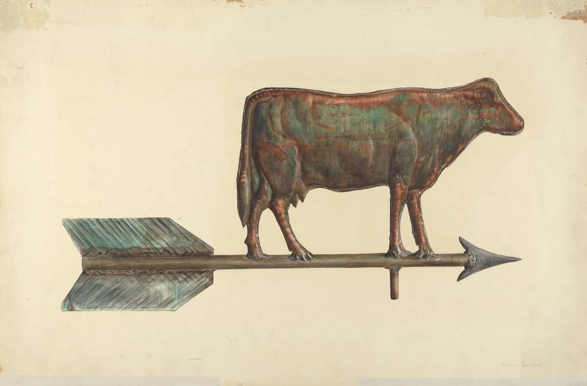 Cow Weather Vane by Mina Lowry, index of american design, 1938