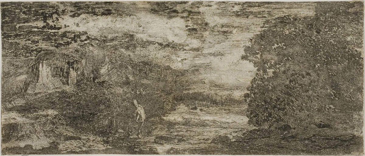 Horseman Under a Stormy Sky by Odilon Redon, print, 1866