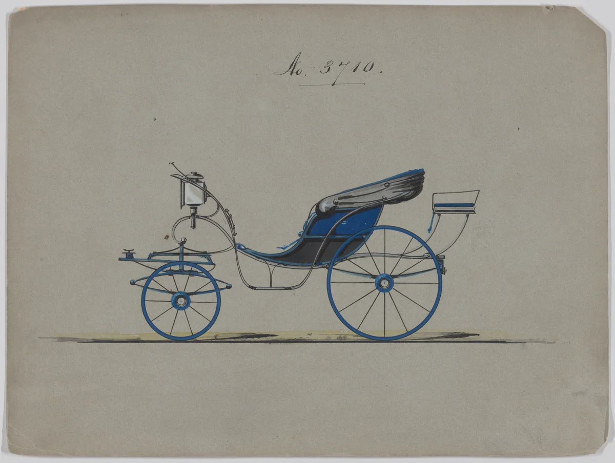 Design for Pony Phaeton, no. 3710 by Brewster & Co., drawing, 1881