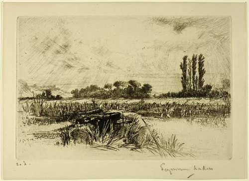 A Water Meadow by Francis Seymour-Haden, print, 1859