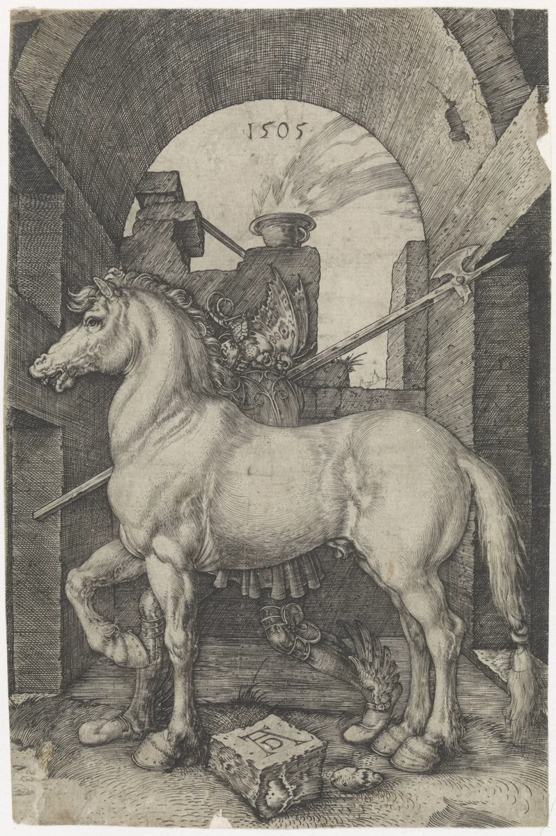 Het kleine paard by Unknown, print, 1505