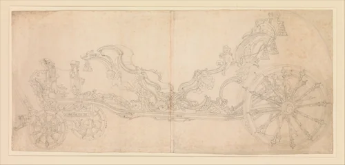 Design for a Carriage by anonymous, drawing, 1720-1730