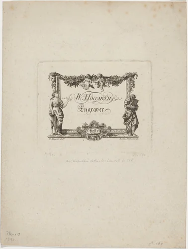 William Hogarth's Business Card by Samuel Ireland; William Hogarth, print, 1720-1800