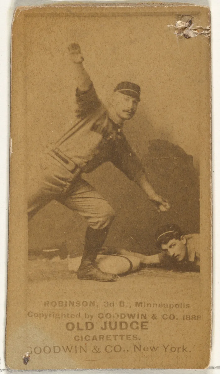 Myers C. Robinson, 3rd Base, Minneapolis, from the Old Judge series (N172) for Old Judge Cigarettes by Goodwin & Company, photograph, 1888