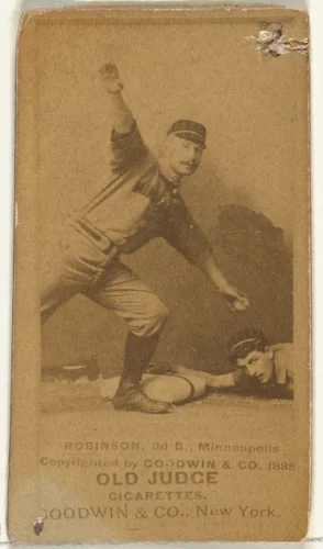 Myers C. Robinson, 3rd Base, Minneapolis, from the Old Judge series (N172) for Old Judge Cigarettes by Goodwin & Company, photograph, 1888