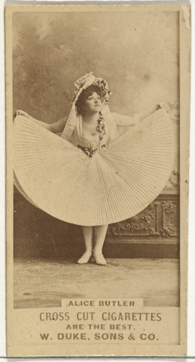 Alice Butler, from the Actors and Actresses series (N145-3) issued by Duke Sons & Co. to promote Cross Cut Cigarettes by W. Duke, Sons & Co., photograph, 1880-1889
