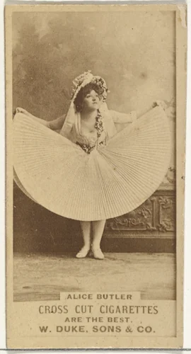 Alice Butler, from the Actors and Actresses series (N145-3) issued by Duke Sons & Co. to promote Cross Cut Cigarettes by W. Duke, Sons & Co., photograph, 1880-1889