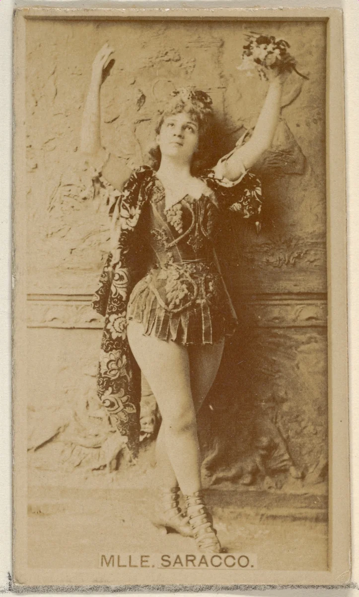 Mlle. Saracco, from the Actors and Actresses series (N45, Type 8) for Virginia Brights Cigarettes by Allen & Ginter, photograph, 1885-1891
