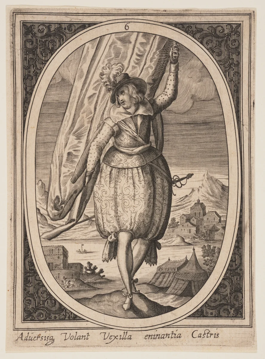 Plate 6 from Military Figures by Heinrich Ulrich, print, 1500-1600