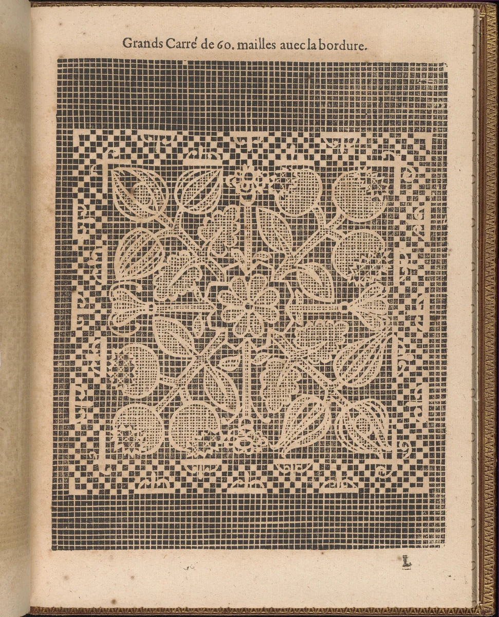 La Pratique de l'Aiguille, page 40 (recto) by Matthias Mignerak, book, 1605