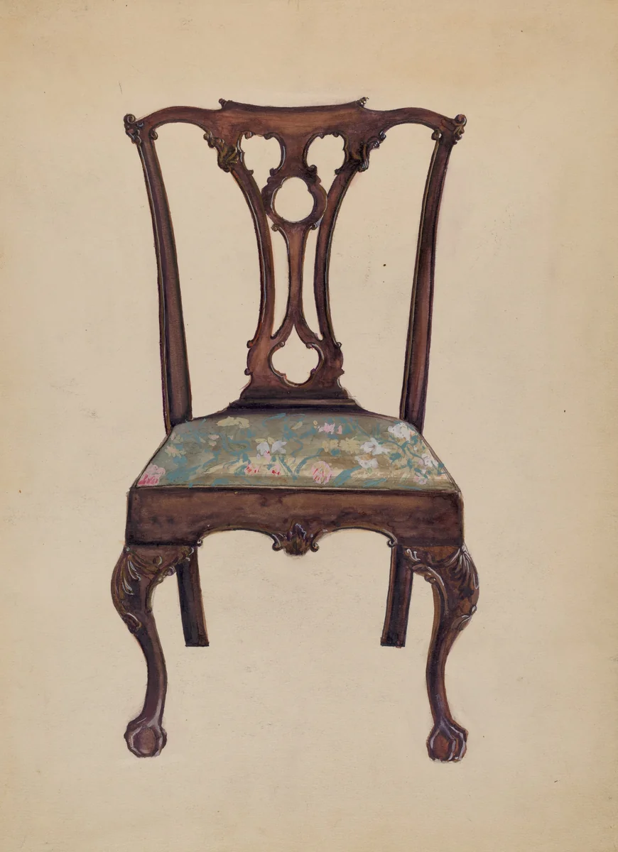 Chippendale Side Chair by John Garay, index of american design, 1935-1942