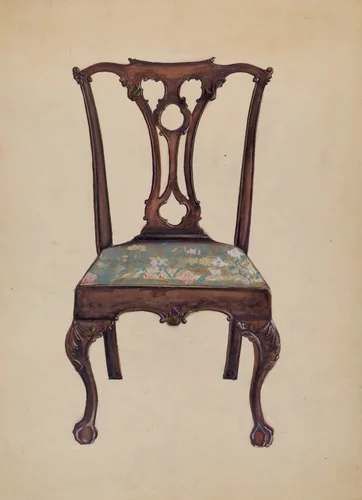 Chippendale Side Chair by John Garay, index of american design, 1935-1942