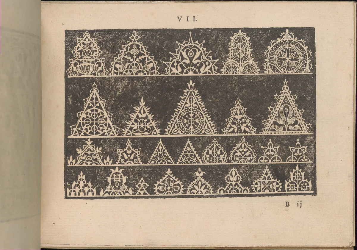 Prima Parte de' Fiori, e Disegni di varie sorti di Ricami Moderni, page 7 (recto) by Giovanni Battista Ciotti, book, 1591