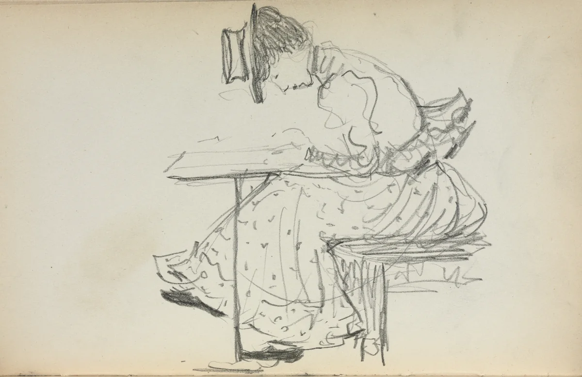 Italian Sketchbook: Seated Woman (page 107) by Maurice Prendergast, book, 1898-1899