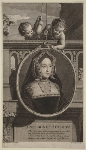 Catherine d'Arragon (Catherine of Aragon) by Cornelis Vermeulen
Adriaen van der Werff, print, 1697-1713