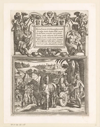 Illustratie bij Canto X van Tasso's 'Gerusalemme Liberata' by Antonio Tempesta, print, 1565-1630