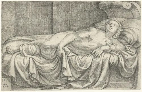 Dood van Cleopatra by Unknown, print, 1550