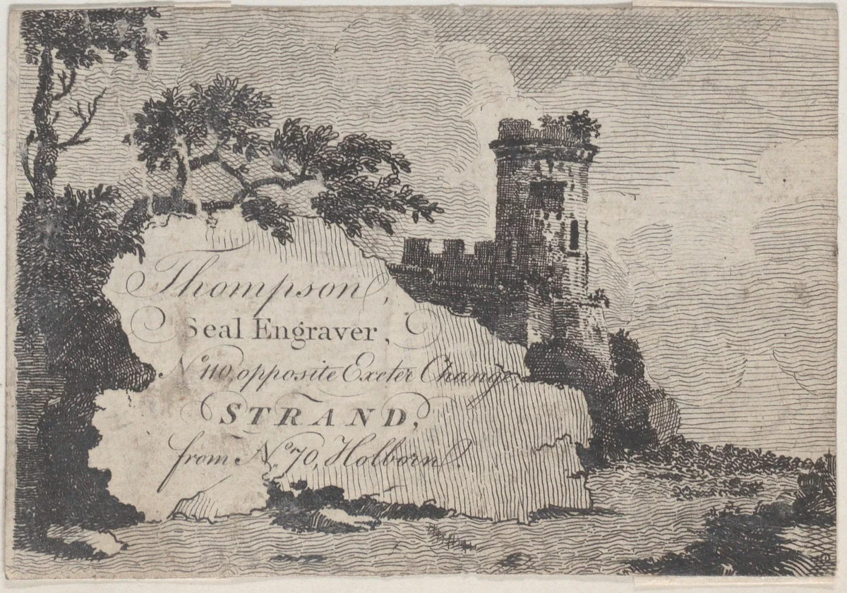 Trade Card for Thompson, Seal Engraver by anonymous, print, 1800-1900
