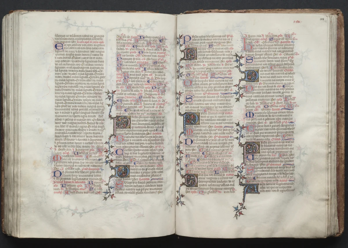 The Gotha Missal: Fol. 127v, Text by Master of the Boqueteaux, book, 1370-1380