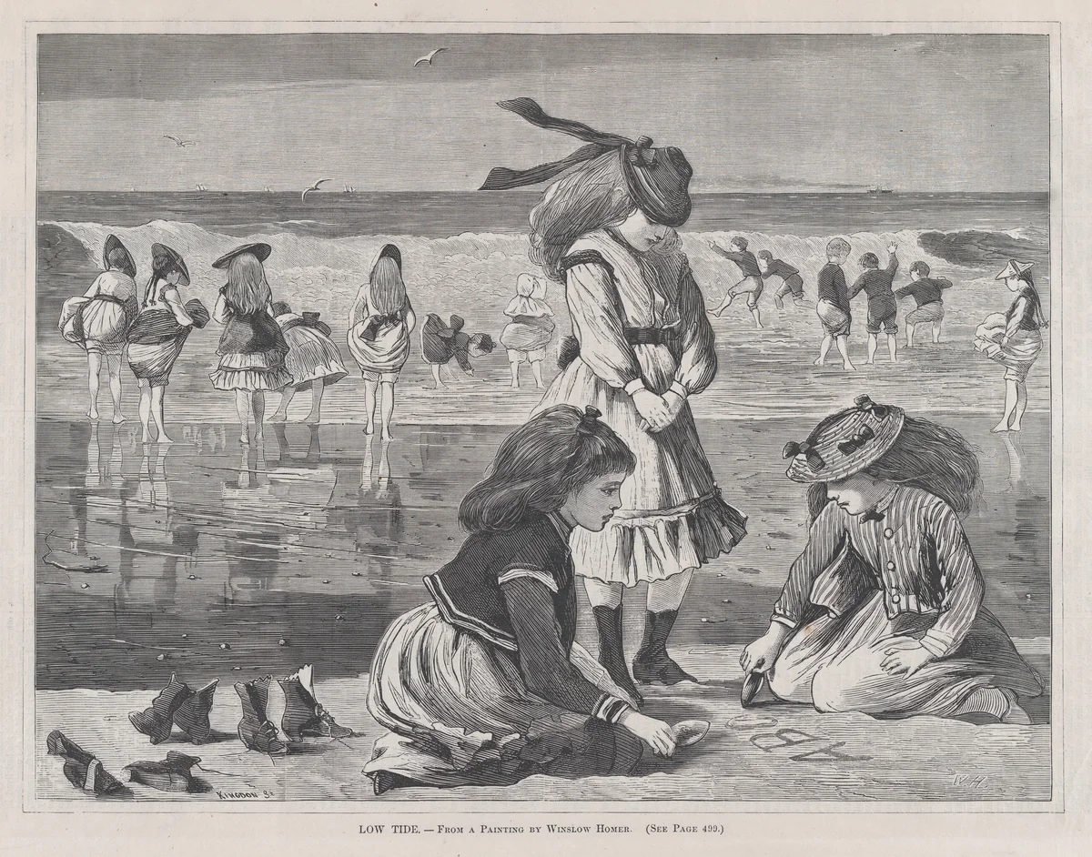 Low Tide (from "Every Saturday," Vol. I, New Series) by Winslow Homer, print, 1870