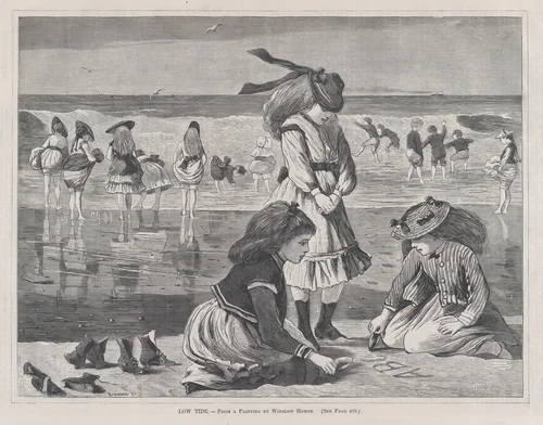 Low Tide (from "Every Saturday," Vol. I, New Series) by Winslow Homer, print, 1870