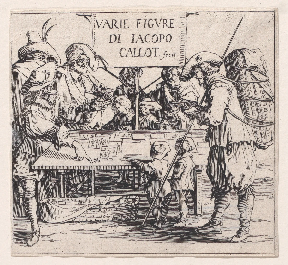 Frontispiece, from "Varie Figure" (Various Figures) by Jacques Callot, print, 1615-1625