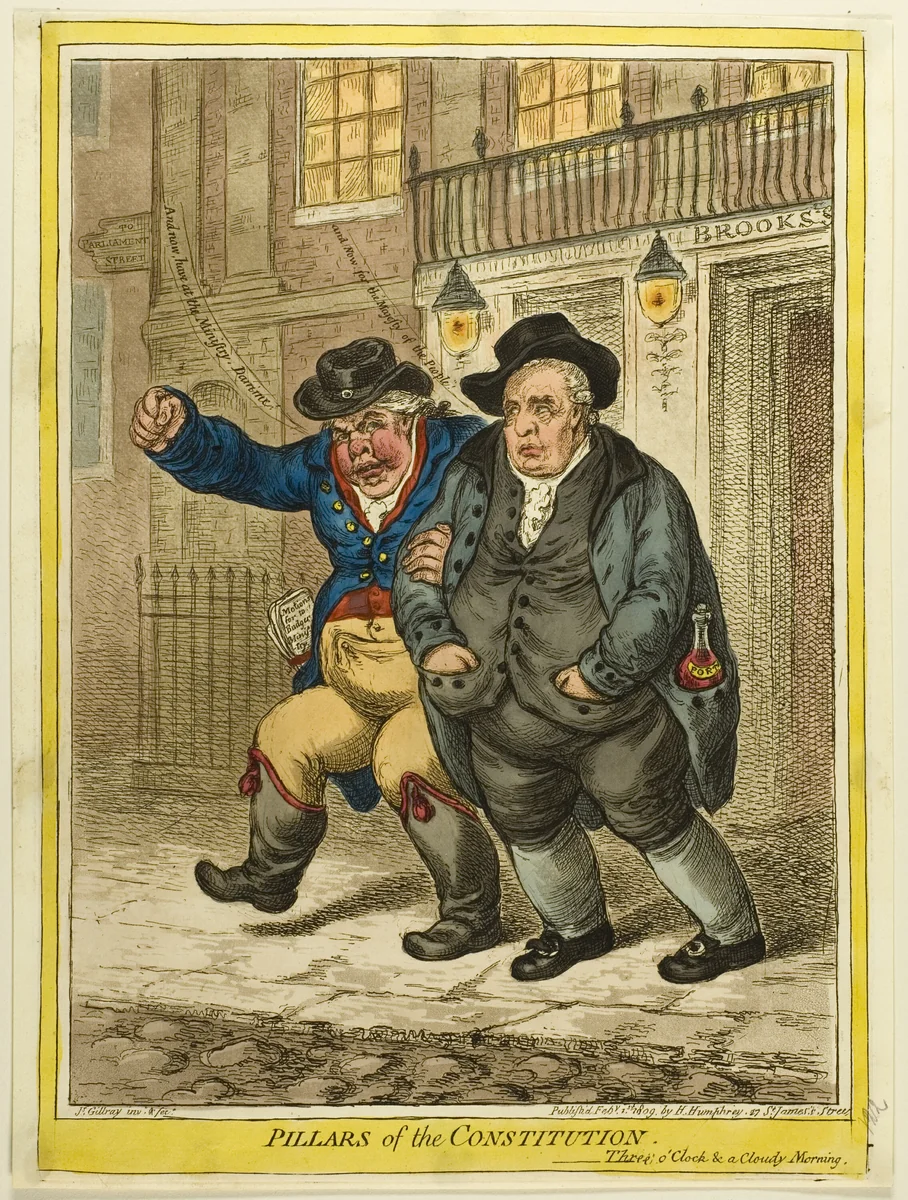 Pillars of the Constitution by James Gillray, print, 1809