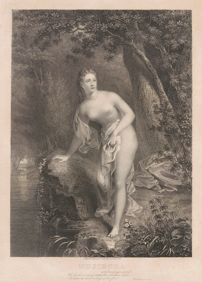 Musidora by Asher Brown Durand, print, 1825