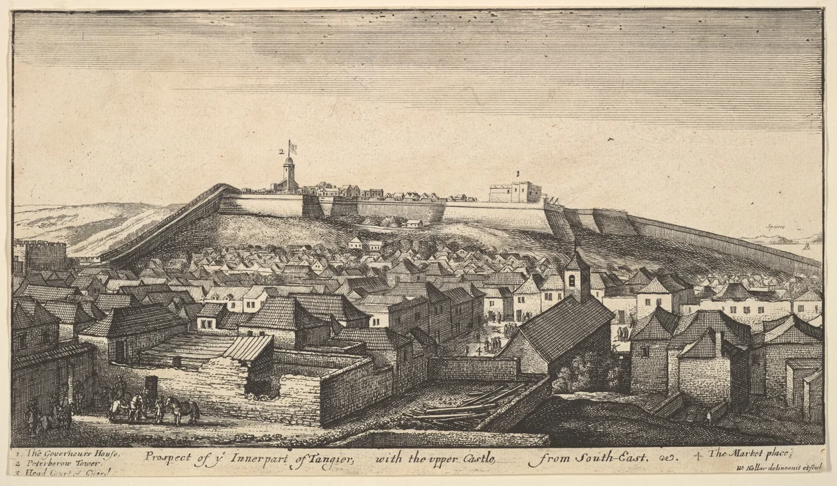 Prospect of the inner part of Tangier by Wenceslaus Hollar, print, 1665-1675