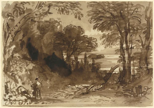 A Clearing in a Forest by John Varley, drawing, 1835-1840