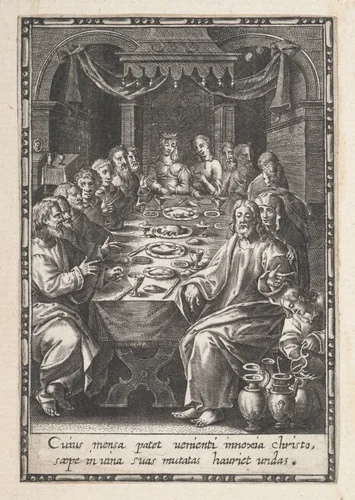 The Marriage at Cana by anonymous, print, 1590-1625