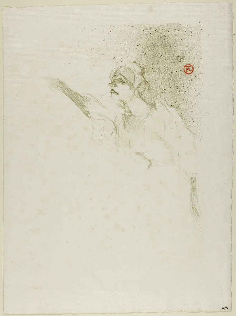 Yvette Guilbert by Henri de Toulouse-Lautrec, print, 1894