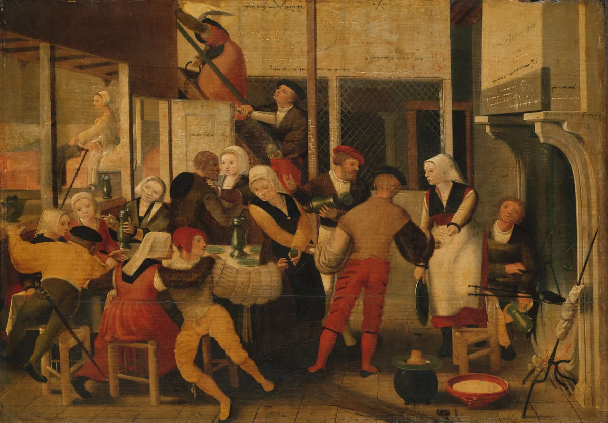 Party in a Brothel by Unknown, painting, 1540