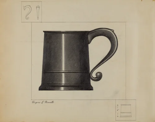 Pewter Mug by Eugene Barrell, index of american design, 1936