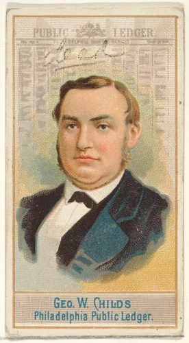 George W. Childs, Philadelphia Public Ledger, from the American Editors series (N1) for Allen & Ginter Cigarettes Brands by Allen & Ginter, print, 1887