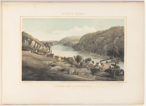 Harpers Ferry from Jefferson Rock by Edward Beyer, print, 1857