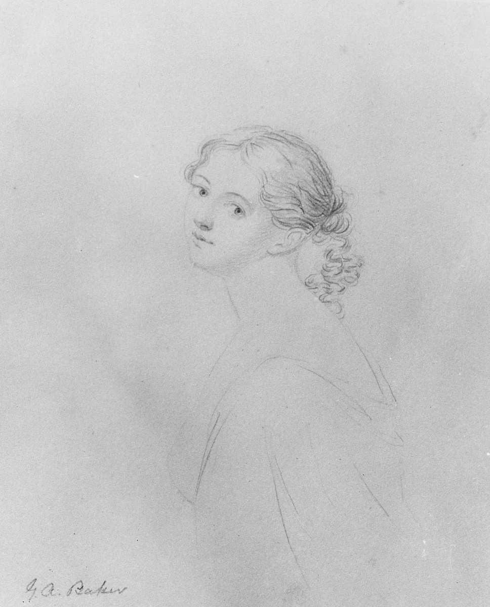Head of a Woman (from McGuire Scrapbook) by George Augustus Baker Jr., artwork, 1821-1880