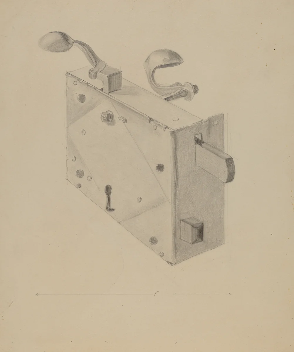 Rim Lock for Door by Donald Streeter, index of american design, 1936