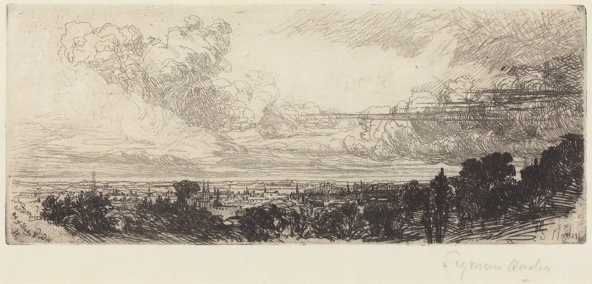 Out of Study Window by Francis Seymour-Haden, print, 1818-1910