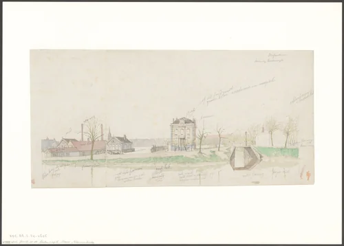 Gezicht op de Nassaukade by Johan Martinus Anthon Rieke, drawing, 1861-1899
