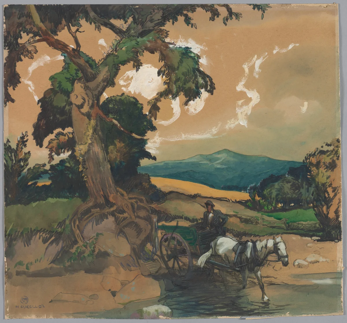 The Ford by Henry Keller, drawing, 1919