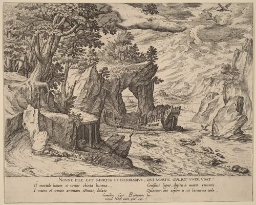 After the Shipwreck by Simon Novellanus, print, 1590-1600