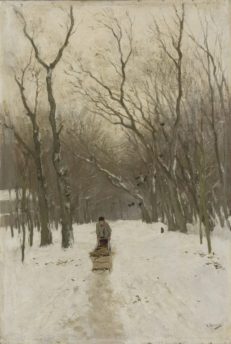 Winter in de Scheveningse bosjes by Anton Mauve, painting, 1870-1888