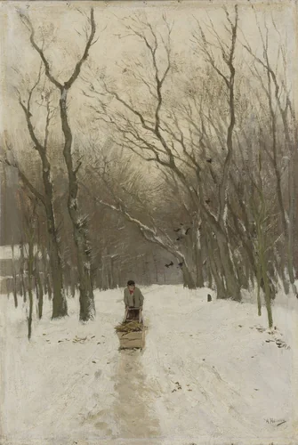 Winter in de Scheveningse bosjes by Anton Mauve, painting, 1870-1888