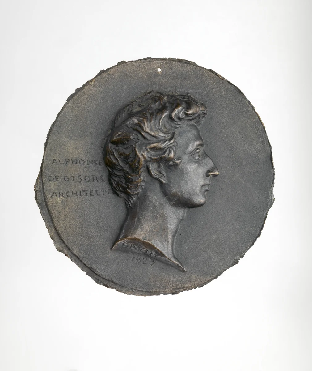 Alphonse de Gisors (1796–1866) by Pierre-Jean David d'Angers, metalwork, 1827