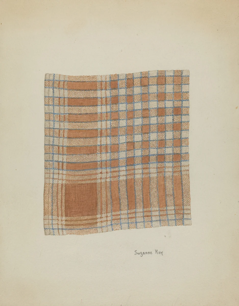 Woven Napkin by Suzanne Roy, index of american design, 1937